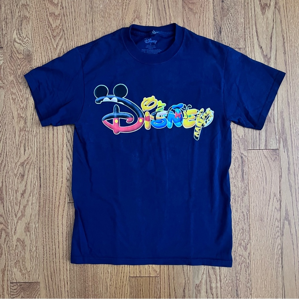 Disney Navy Blue Tee with Multicolor Logo